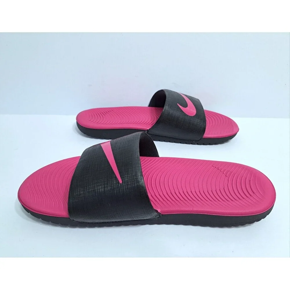Nike Kawa Slide Sandals Slides Black Pink Girls Size 6Y Beach Pool